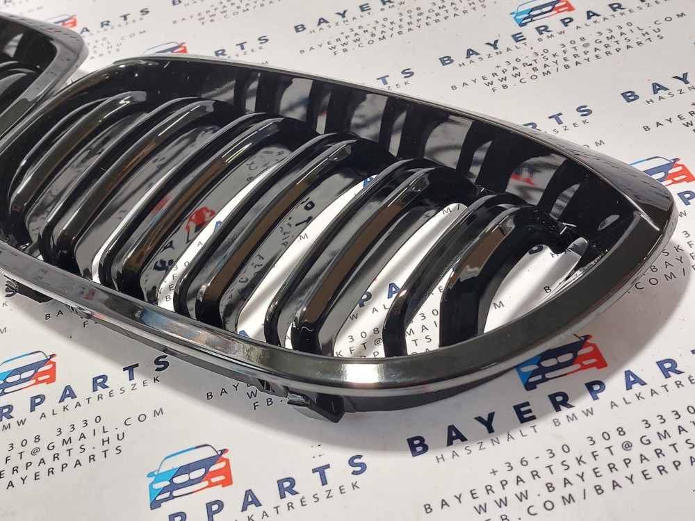 BMW E46 facelift coupe cabrio új fényes fekete dupla pálcás &#039;&quot; M4 style&quot; vese hûtõrács 3. kép