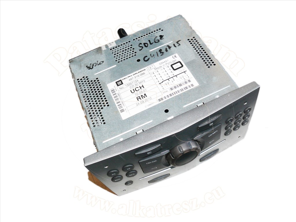 Opel Corsa D 2006-2014 - rádió CD30 MP3, grafikus kijelzőhöz, matt króm, -11, jelölés: RM/HK/AJ/YM/CC 1. kép