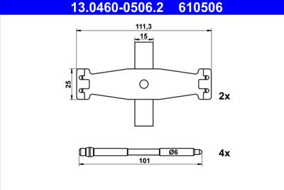 ATE 13.0460-0506.2 - Fékbetét szerelékkészlet BMW