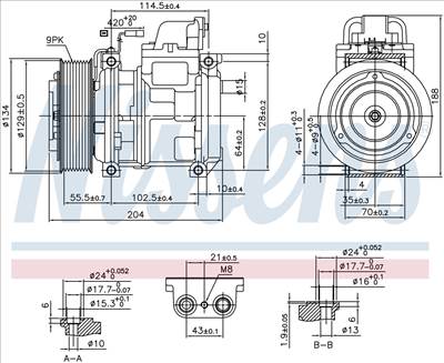 NISSENS 890023 Klímakompresszor 10PA15C