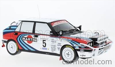 LANCIA DELTA INTEGRALE 16V MARTINI (night version) N 5 2nd RALLY SAFARI 1990 JUHA KANKKUNEN - JUHA PIIRONEN WHITE BLUE RED