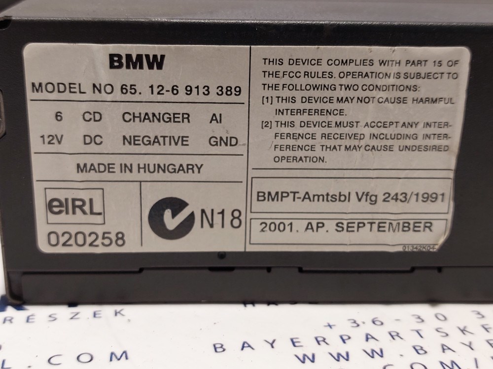 BMW E46 E39 X5 E52 E85 stb. gyári CD tár 3. kép