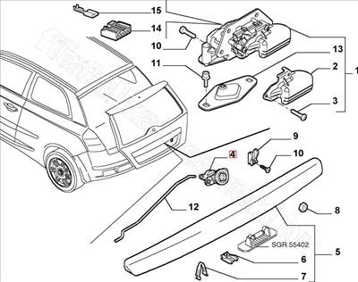 Hátsó ajtó zár (stilo 3p) FIAT STILO - FIAT eredeti 