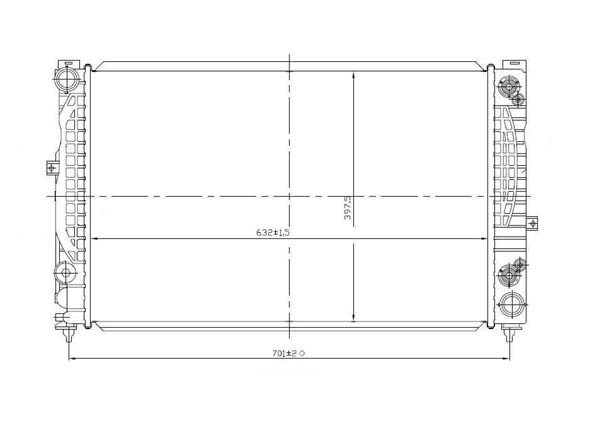 VW Passat 1996-2000 - Vízhűtő (630x400x32) aut. váltóshoz 1. kép