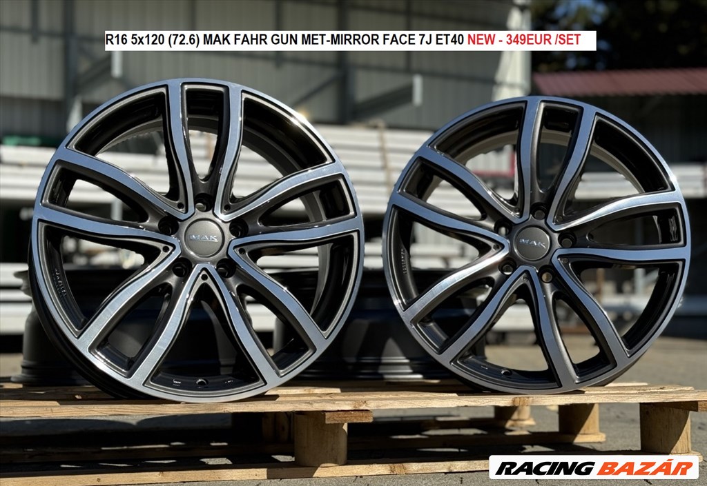 R16 5x120 (72.6) MAK FAHR GUN MET-MIRROR FACE 7J ET40  7x16 16" bmw alufelnik felnik 1. kép