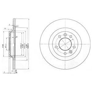 DELPHI BG3836 - féktárcsa CITROËN PEUGEOT RENAULT