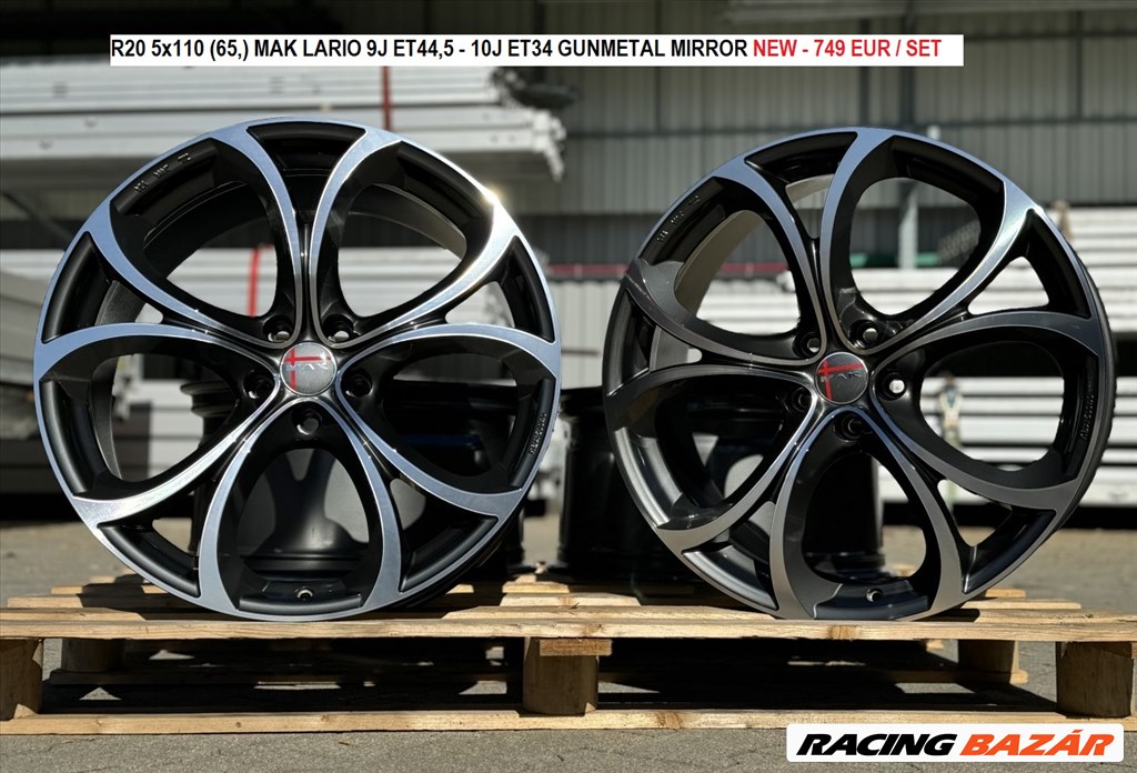 R20 5x110 (65,1) MAK LARIO 9J ET44,5 - 10J ET34 GUN MET-MIRROR FACE - Alfa Romeo Stelvio 1. kép