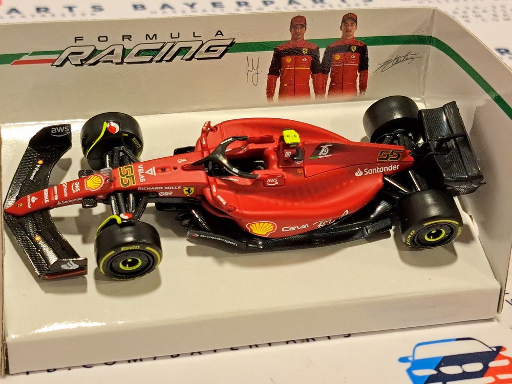 Ferrari SF22 F1 #55 (2022) - Carlos Sainz - Bburago - 1:43 1. kép