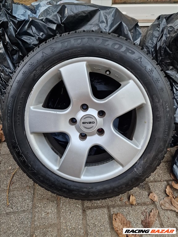 VW csoport 16" használt Enzo alufelni, rajta használt Dunlop 205/55 r16 téli gumi 1. kép