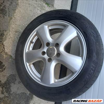  5x112 lyukosztású 16" újszerű Ats alufelni, rajta 205/55 használt Hankook nyári gumi 