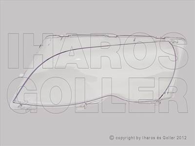 BMW 3 2001-2005 E46 - Fényszóró üveg bal (nem Coupé/Cabrio) TYC *