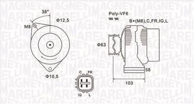 MAGNETI MARELLI 063731727010 - generátor HONDA