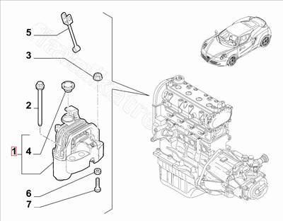 Motortartó bak 1.8 ALFA ROMEO SPIDER 05- - FIAT eredeti 51888093