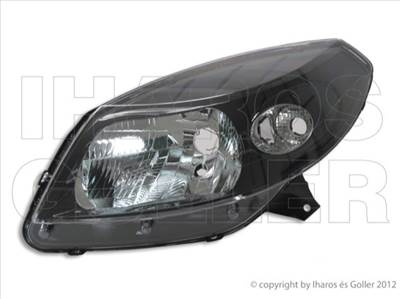 Dacia Sandero 2008-2012 - FSZ bal H4 fekete házas (belülr. áll.) TYC