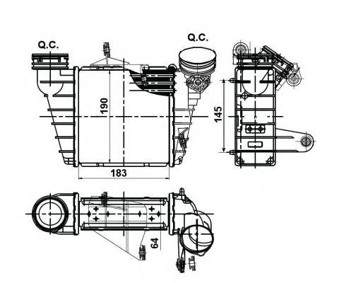 NRF 30476 - töltőlevegőhűtő SEAT SKODA VW 1. kép