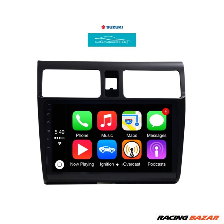 Suzuki Swift Android CarPlay Multimédia, Rádió, GPS, Wifi, Bluetooth, Tolatókamerával 2. kép