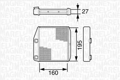 MAGNETI MARELLI 350218227000 - Hőcserélő, belső tér fűtés ABARTH ALFA ROMEO CITROËN FIAT OPEL PEUGEO