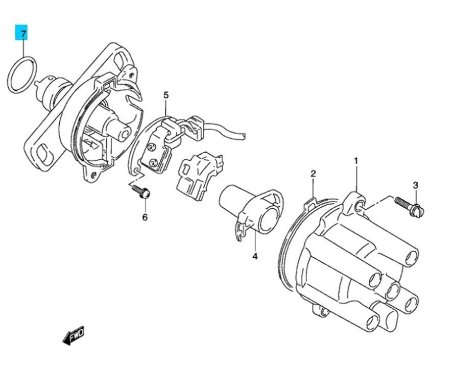 Suzuki Swift 1990-2003 Wagon R 1,0 gyújtás elosztó alatti gumi gyűrű, O-gyűrű 33278-54E10 3. kép