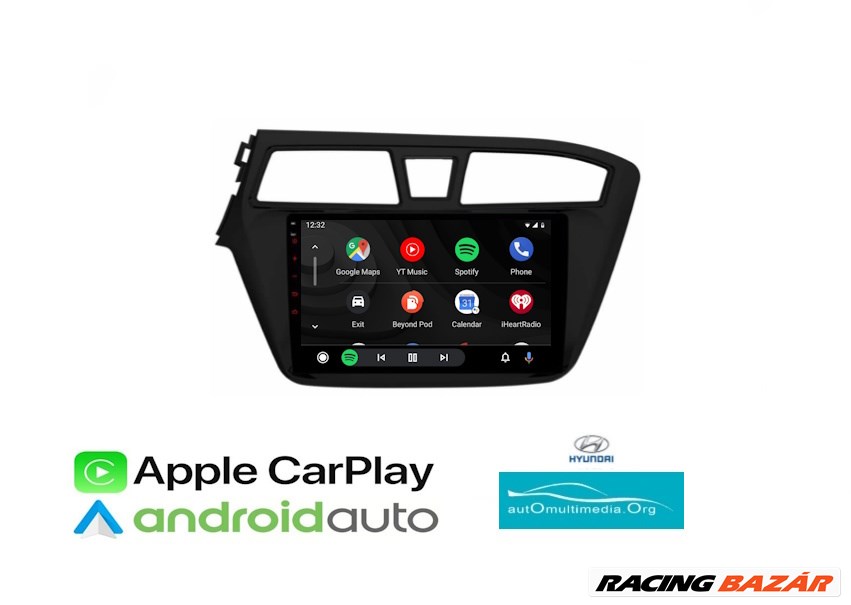 Hyundai i20 CarPlay Multimédia Android Autó GPS Rádió Tolatókamerával 2. kép