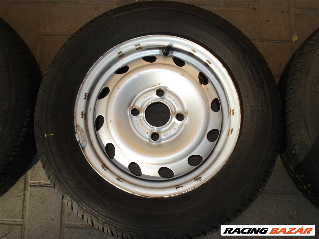  4x100 lyukosztású 13" használt lemezfelni, rajta 165/70 használt Semperit nyári gumi gumi  4. kép