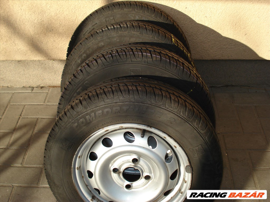  4x100 lyukosztású 13" használt lemezfelni, rajta 165/70 használt Semperit nyári gumi gumi  8. kép