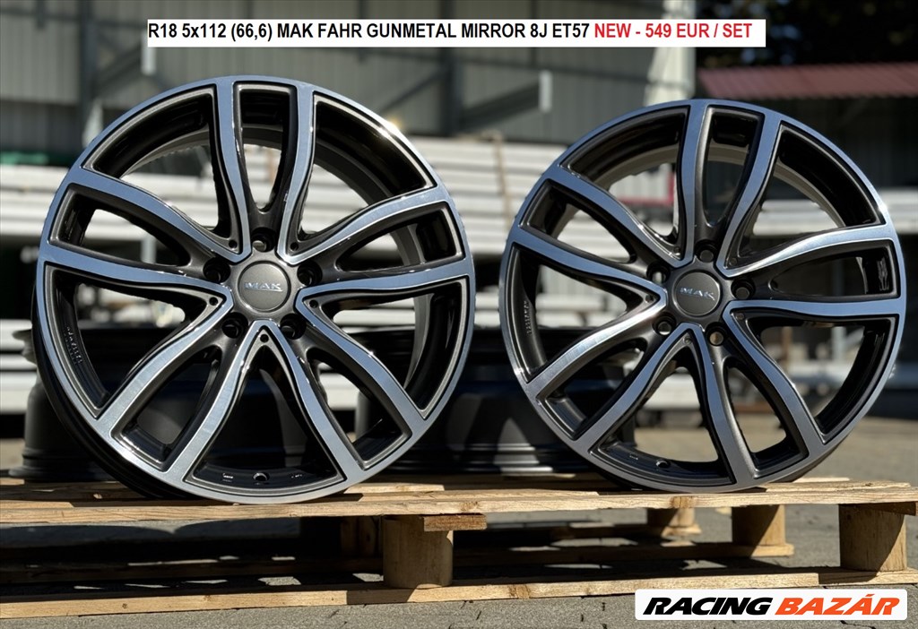 R18 5x112 (66,6) MAK FAHR GUN MET-MIRROR FACE 8J ET57 BMW F40 F44 F45 F46  1. kép