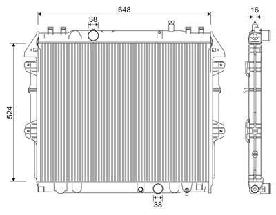 VALEO 701345 - Vízhűtő (Hűtőradiátor) TOYOTA