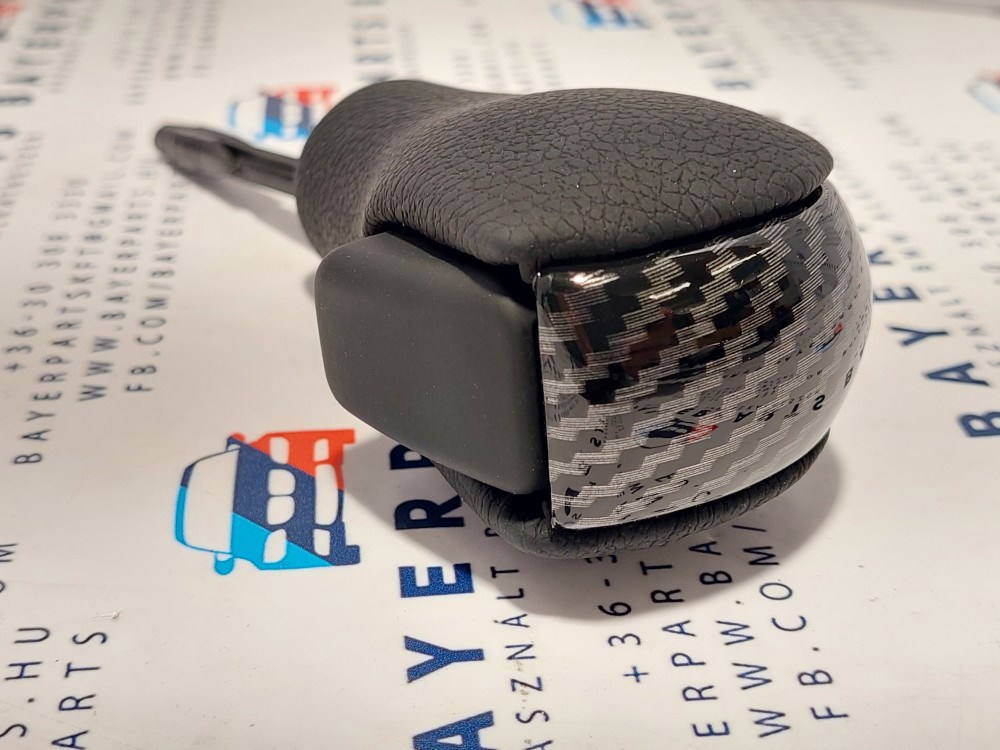 BMW E81 E82 E87 E90 E91 E92 E93 X1 Z4 új karbon carbon bõr automata váltógomb váltókar váltó kar gomb 1. kép