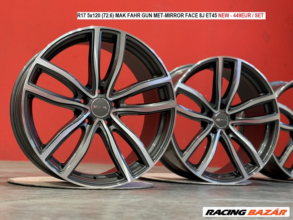 R17 5x120 (72.6) MAK FAHR GUN MET-MIRROR FACE 8J ET45  8x17 17" 17col új alufelnik 1. kép