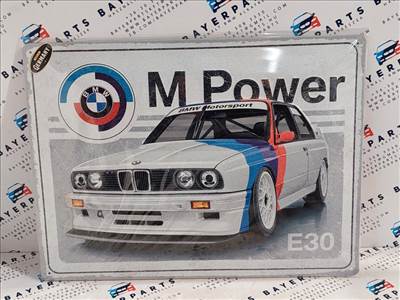 BMW E30 M3 M power - fémplakát fém tábla (40x30cm)