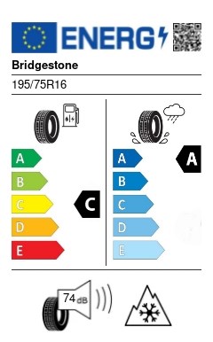 Bridgestone Duravis Van Winter 16/75 R195C 110R kisteher téli gumi 2. kép