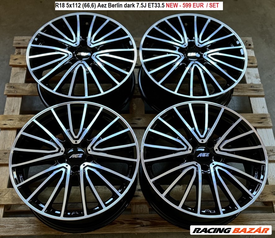 R18 5x112 (66,6) Aez Berlin dark 7.5J ET33.5 új alufelnik felnik 18"  1. kép