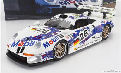 PORSCHE 911 GT1 3.2L TURBO TEAM PORSCHE AG MOBIL1 N 26 3rd 24h LE MANS 1996 Y.DALMAS - K.WENDLINGER - S.GOODYEAR WHITE BLUE