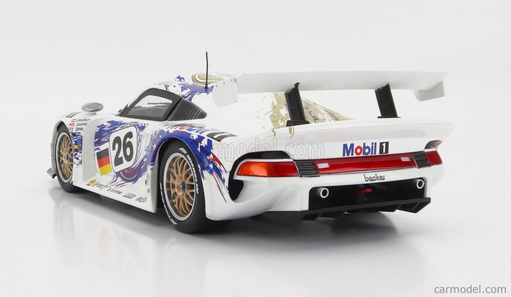 PORSCHE 911 GT1 3.2L TURBO TEAM PORSCHE AG MOBIL1 N 26 3rd 24h LE MANS 1996 Y.DALMAS - K.WENDLINGER - S.GOODYEAR WHITE BLUE 3. kép