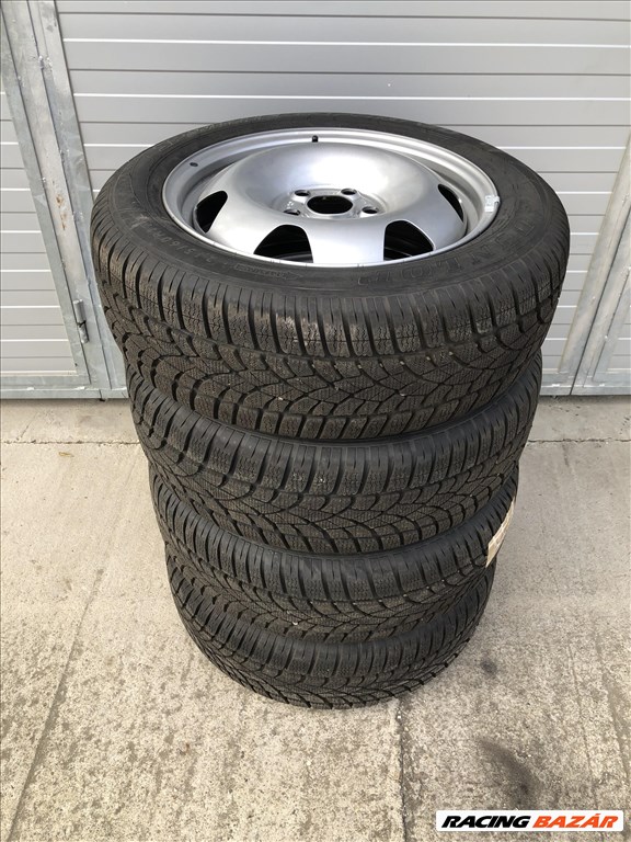  5x120 lyukosztású 17" új (gyári felni) lemezfelni, rajta 215/60 új Dunlop téli gumi gumi  3. kép