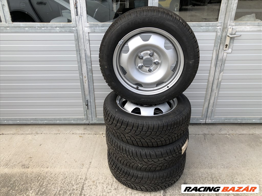  5x120 lyukosztású 17" új (gyári felni) lemezfelni, rajta 215/60 új Dunlop téli gumi gumi  2. kép
