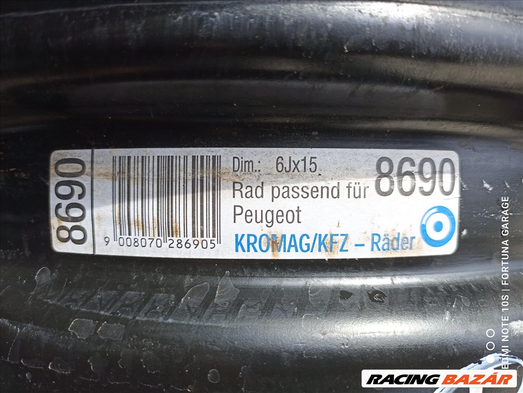 4x108 15" Citroen / Peugeot használt gyári lemezfelni garnitúra (R020) 7. kép