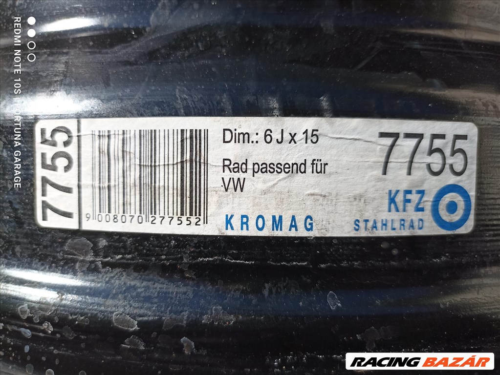 5x112 15" Volkswagen használt lemezfelni garnitúra (R024) 8. kép