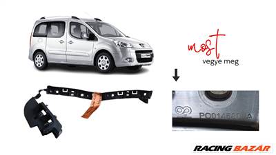 Peugeot Partner III, Peugeot Partner II hátsó lökhárító tartó 9680909580