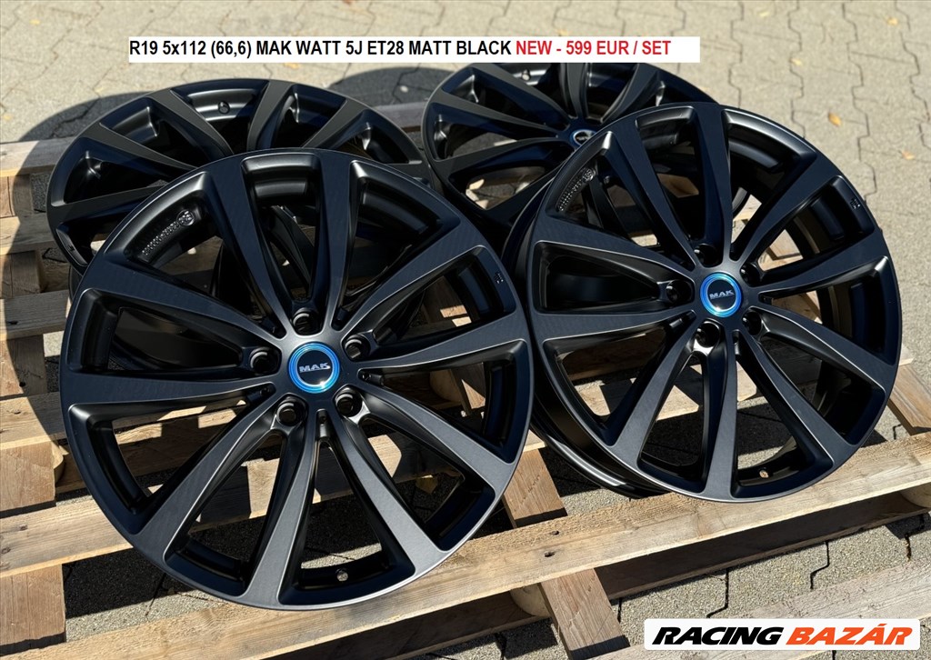 R19 5x112 (66,6) MAK WATT 5J ET28 MATT BLACK - BMW i3  1. kép