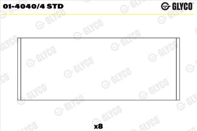 GLYCO 01-4040/4 STD - hajtókar csapágy CATERHAM FORD FORD ASIA / OZEANIA FORD AUSTRALIA GINETTA MAZD