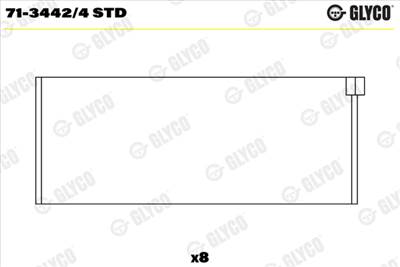 GLYCO 71-3442/4 STD - hajtókar csapágy AUDI DACIA SEAT SKODA VW VW (FAW)
