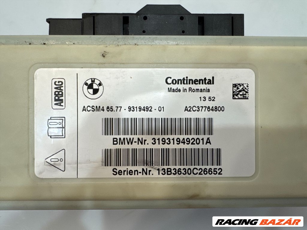 BMW F07 F10 F11 F06 F01 F25 X3 X4 légzsák vezérlő 65779319492 acsm4 4. kép