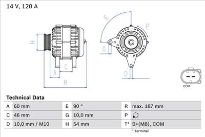 generátor BOSCH 0 986 080 350 for BMW