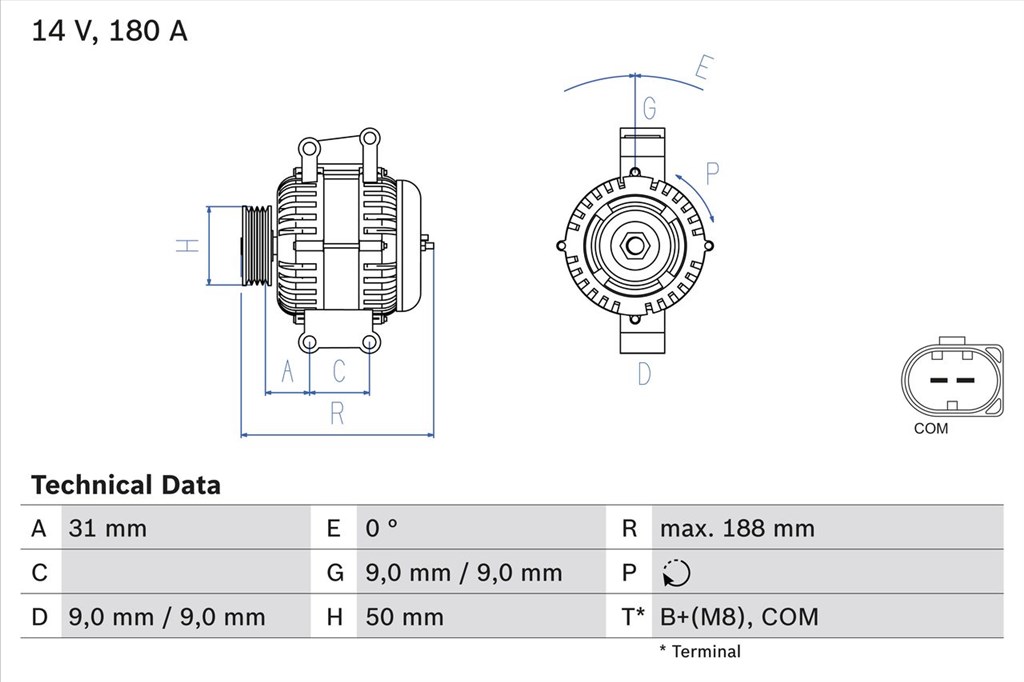 generátor BOSCH 0 986 082 500 for MERCEDES-BENZ 1. kép