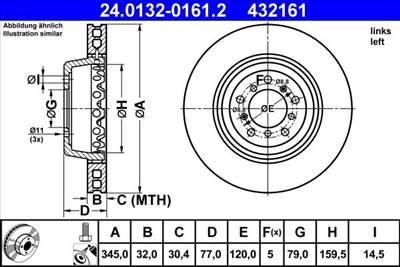 féktárcsa ATE 24.0132-0161.2 for BMW