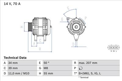 generátor BOSCH 0 986 083 880 for TOYOTA