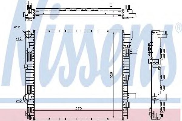 NISSENS 62629A - Vízhűtő (Hűtőradiátor) MERCEDES-BENZ 1. kép