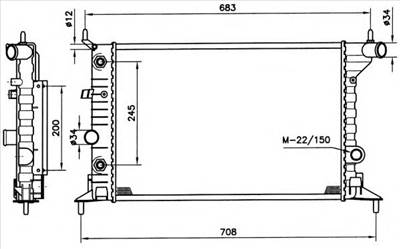 NRF 519516 - Vízhűtő (Hűtőradiátor) OPEL VAUXHALL
