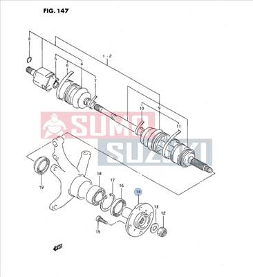 Suzuki Swift Kerékagy első 1,0-1,03 alvázszám: ...500000-ig